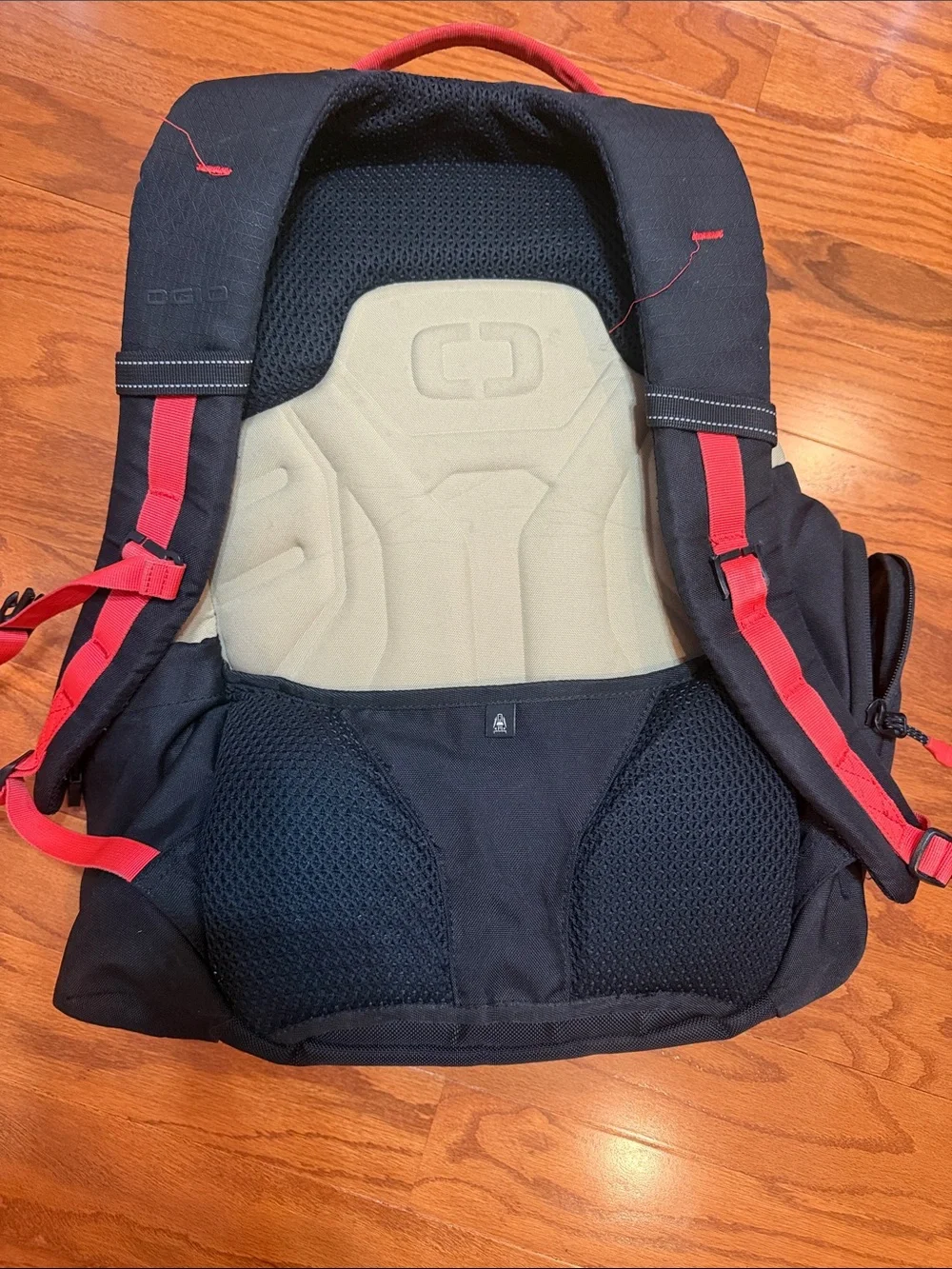 OGIO Black and Blue Backpack with Red Trim